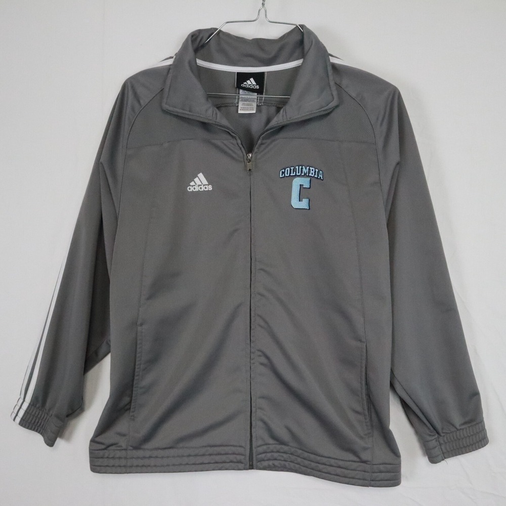 Columbia Lions Jacket Youth Medium 10-12 Adidas Full Zip Activewear Track Gray‎